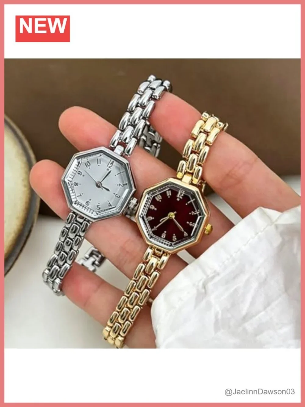 Women's Octagonal Stainless Steel Quartz Dress Watch